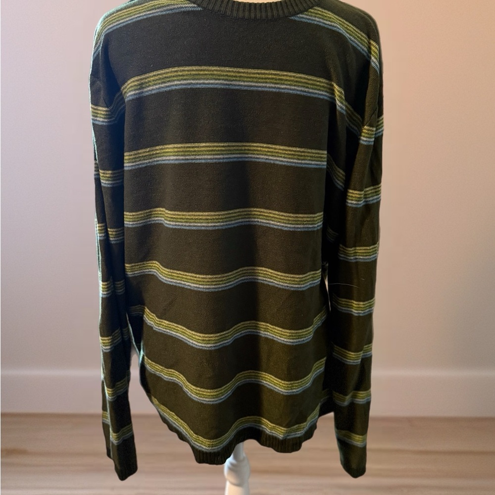 Hugo Boss Green and Yellow Crewneck Sweater